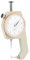 Medidor de espesor de cabeza plana Medidor de espesor portátil Cabeza de cono Dial Calibre 0-10mm Medidor de espesor para cuero para papel (punta curva)