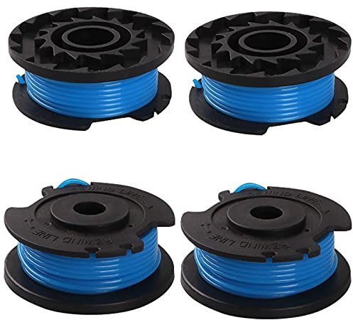 Udewo 4 PCS String Trimmer Replacement Spool Line, 0.065 Replacement Autofeed Spool Line Strimmer Replacement Reflex Wire Weed Eater Spools Cord Spool Decker Strimmer Line for AC14RL3A AC80RL3