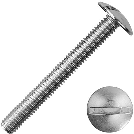 Flachrundschrauben mit großem Kopf und Schlitz M4x60 mm aus Edelstahl A2 (20 Stück) | Bordwandschrauben - Rundkopfschrauben - Becherschrauben - Schlitzschrauben von MESAROS®