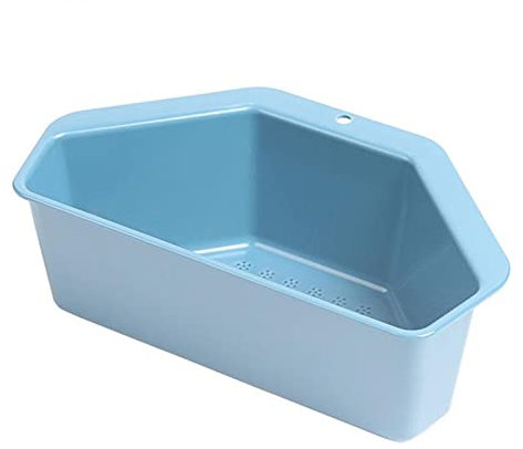 Sink Drain Basket-Vegetable Fruite Filter Drain Storage Basket Triangle Sieve Rack Sink Holder Storage Rack Sink Filter Shelf Kitchen Tools (Color : Blue)