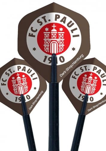 FC St. Pauli Dartpfeil-Flights - Logo - braun im 3er Set Dartflights - Plus Aufkleber Wir lieben Fußball