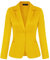 MINTLIMIT Womens Blazer Long Sleeve Open Front Buttons Shawl Collar,Yellow,M