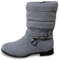 Pogolino Damen Stiefeletten Strick flach Stiefel gefüttert Boots, ST2912 Grau 40