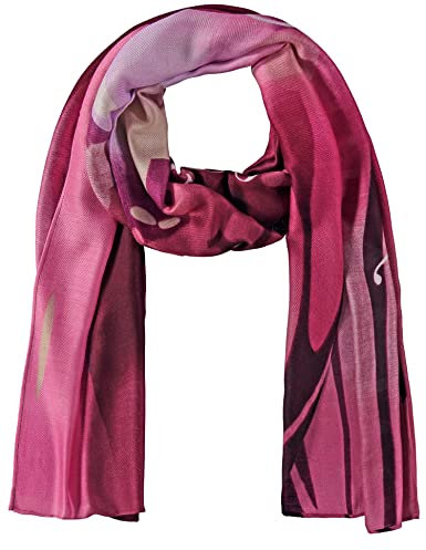 Samoon Damen Schal mit Wording Schal Schal gemustert Dark Cherry gemustert 99