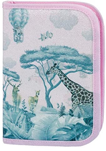 Baagl Federmäppchen für Mädchen - Schüleretui, Federtasche, Federmappe für Schreibwaren - Etui, Federpenal, Schulmäppchen (Safari)