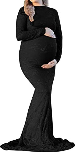 Vuncio Robe Maternité Shooting Photo Dentelle Manches Longues Hiver Printemps Robe Femme Enceinte Grande Taille Pas Cher Robe Grossesse Mariage Ceremonie Soiree Cocktail Chic Et Elegant