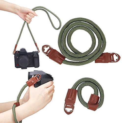 WEBEEDY 2-Styles Kameragurt Handschlaufen Nylon Schnellverschluss Nylon Kletterseil Kamera Schulter Nackengurt