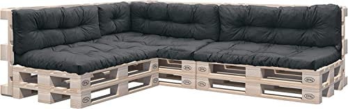 HIGH LIVING Palettenkissen Indoor/Outdoor Sofa Pallet Comfort Outdoor Schmutz- und Wasserabweisende Palettenauflage Pallet Pad Sitzkissen für Europaletten (Palettenkissen 8-teiliges Set, Anthracite)