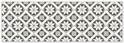 mubusi Vinyl Teppich Küche Lounge - Verschiedene Größen - (Süd Grau 50x150 cm)