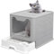 Baiyun Katzentoilette mit Deckel und Schaufel, Katzenklo Schrank Schublade Design, Multifunktionaler und Komfortabel Katzen Zubehör, 51 x 41 x 38 cm (Grau)