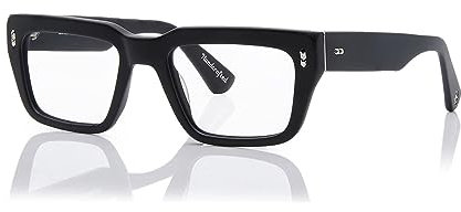 Shisen Fox HABIKI Zero Power Blue Cut Computerbrille mit UV-Schutz, DriveSafe, kratzfest, Nachtsicht | Für Handy & Laptop | Unisex Brille | Rechteck, Mattschwarz, 53 (MEDIUM)