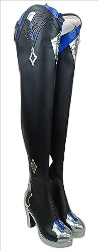 ERIMEI Sparkle Cosplay Stiefel Schuhe for Genshin Impact Eula Black