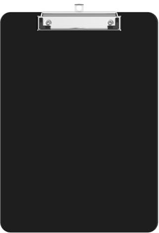 Macroclo Schwarze Kunststoff-Klemmbretter, farbiges Klemmbrett, 21,6 x 28,9 cm, für Klassenzimmer, Studenten, Kinder, Frauen, A4-Klemmbrett, Größe 22,9 x 31,8 cm, mit flachem Clip, Büro- und