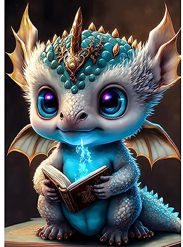 DPHERO Diamond Painting Cartoon Diamant Painting Bilder Diamond Painting Erwachsene Drache Diamond Painting Bilder Diamant Bilder Kinder DIY Cross Stickerei Malerei Kits Wand Dekor 40x50cm