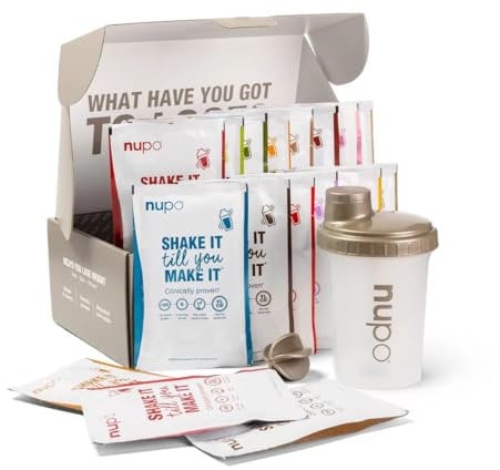 NUPO Diet Taster Pack I Clinically Proven Total Meal Replacement for Weight Management I 1 x Shaker, 8 x Diet Shakes, 3 x Soups, 7 x Meals I Low Calorie & GMO Free