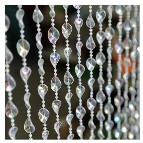 ZOLULA Rideau de perles de porte transparent coloré rideau de perles tendance décoration intérieure rideau de porte jardin balcon festival fête décoration rideau (couleur : transparent, taille : 20