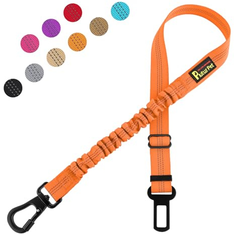 Plutus Pet Dog Seat Belt for Car, Adjustable Harness with Elastic Bungee