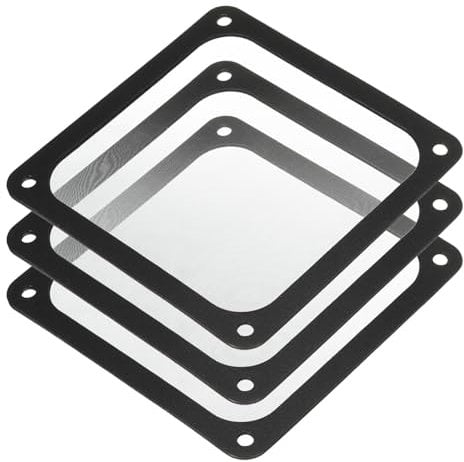 sourcing map 3PCS PC Dust Filter, 120x120mm Magnetic Frame Nylon Computer Case Cooler Dustproof Mesh Cover Fan Grills for Computer Chassis Speakers, Black