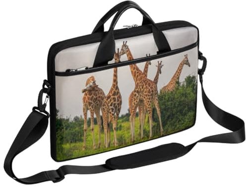 Fall Rothschild Giraffe Laptop Sleeve for 13 13.3 14 14.5 15 in, Giraffe Laptop Case Handbag Messenger Carrying Notebook Bag for Girls Boys Men Women