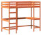 vidaXL Hochbett mit Schreibtisch, Bett für Kinder ab 6 Jahren, Stockbett mit Sperrholzlatten, Etagenbett Kinderbett, Wachsbraun 90x200cm Massivholz Kiefer