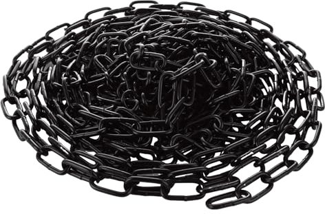 WOPPLXY 26.24 ft Length Black Chain Link, 0.11 Inch Carbon Steel Chain, Heavy Duty Coil Chain, Metal Hanging Chain for Home Outdoor Fence Gate, Garage Doors, Swing Chain, Bicycle Security Lock