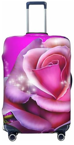 ESASAM Housse de protection élastique pour valise, accessoires de voyage, essentiels de voyage, housse de protection pour valise, housse de protection élastique pour valise, Rose et papillons, XL