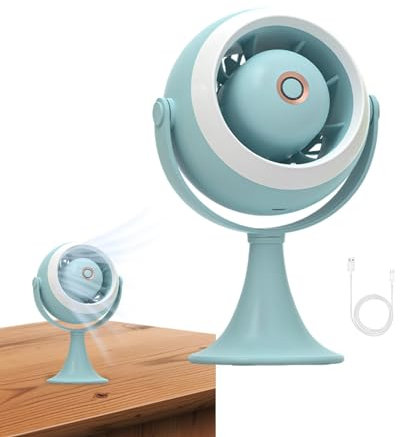 Ventilador de escritorio pequeño, ventilador de pared, ventilador de escritorio USB, luz LED, ventilador Miini personal montado en la pared, lámpara de mesa regulable continua, ventilador Miini