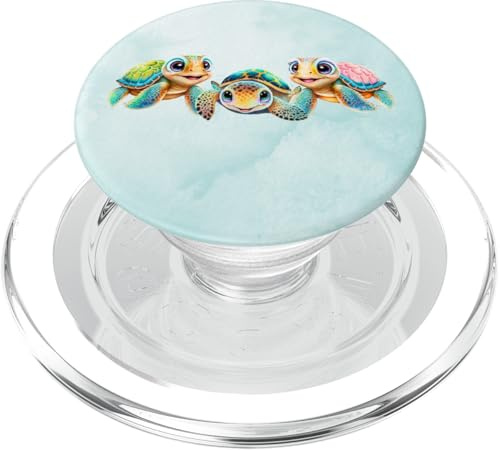 Niedliche drei Babyschildkröten, Meeresliebhaber, Schildkröte PopSockets PopGrip für MagSafe