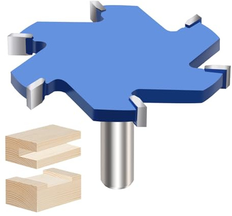 Vearter Fraise à plaque CNC, 12,7 mm, fraise de surface à 6 pales YG6X en métal dur pour le travail du bois de surface (85 mm D, 8 mm H)