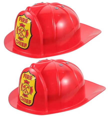 FOYTOKI Echter Feuerwehrmann-look Robuster Feuerwehrhelm Für Kinder Roter Feuerwehrmann-partyhut Zum Verkleiden Von Kindern