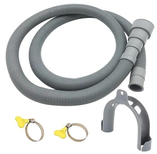 ZRHWSPD Drain Hose Extension for Washing Machines 1.5/2/3/4M PVC Washing Machine Dishwasher Drain Waste Hose Extension Pipe With Bracket Set Wash Machine Ablaufschlauch(3.0m)