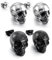 Punk Skull Earrings 2 Pair, Vintage Zinc Alloy Stud Earrings for Men & Women, Gothic Silver Ear Piercing Jewelry for Halloween, Cosplay & Parties