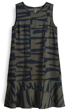 OPUS Damen Minikleid | Printkleid WENOLA Jungle mit angesetztem Volant Olive Leaf, 36
