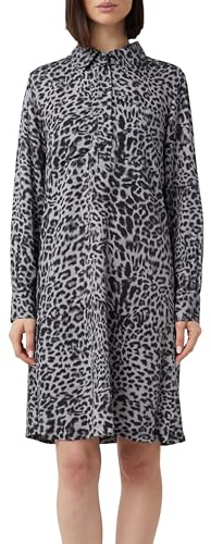 Comma Hemdblusenkleid aus Viskose mit Leo-Print