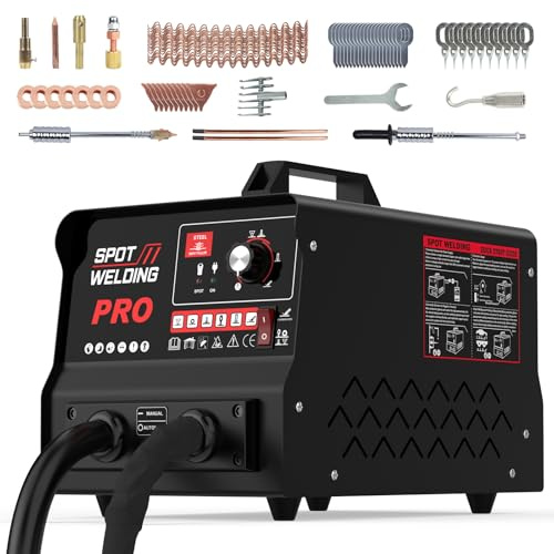 BELEY Karosserie Ausbeulspotter 220V, 3500W mit Automatischer und Manueller Schweißfunktion, Bolzenschweißgerät Mit 6 Modi und Überhitzungsschutz, ffür Dellenreparatur an Pkw und Lkw