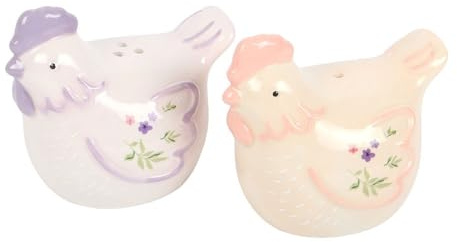 Salero y pimentero en forma de gallina | Decoración de mesa de cocina | Juego de 2
