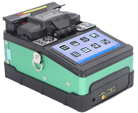 TARSHYRY Giuntatrice per Fibra Ottica di Grado Professionale con Ingrandimento 300x Touch Screen HD Saldatrice Portatile per Fibra per Progetti di Giunzione di Cavi in ​​ (Spina europea)