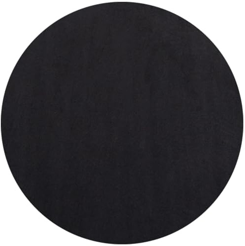 KADIMA DESIGN Moderner Teppich Uni Modern Pflegeleicht Zeitlos Waschbar Rund Schwarz 120x120 cm Esszimmer Wohnzimmer Fußbodenheizung geeignet rutschfest Schadstoffgeprüft Flur Oeko-TEX | Lech