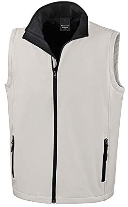 Result Herren Core Printable Bodywarmer Jacke, Weiß (WHI/Blk R232mwhbkmd), L
