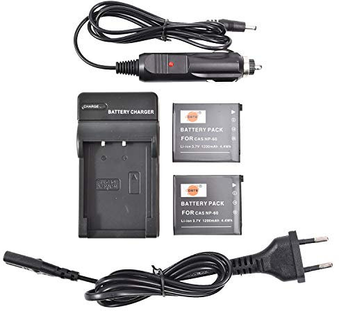 DSTE(2 Pack) Ersatz Batterie NP-60 + Reise Chargeur Compatible pour EX-Z19BK,EX-Z19GN,X-Z19PK,EX-Z19SR,EX-Z20,EX-Z85VP,EX-Z85,EX-Z85BE,EX-Z85BK,EX-Z85BN