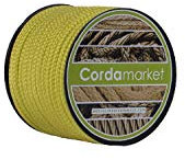 CORDAMARKET Cuerda Dyneema, Cuerda de Alta Resistencia para Náutica Escalada y Actividades al Aire Libre, Amarilla, 4 mm × 15 m