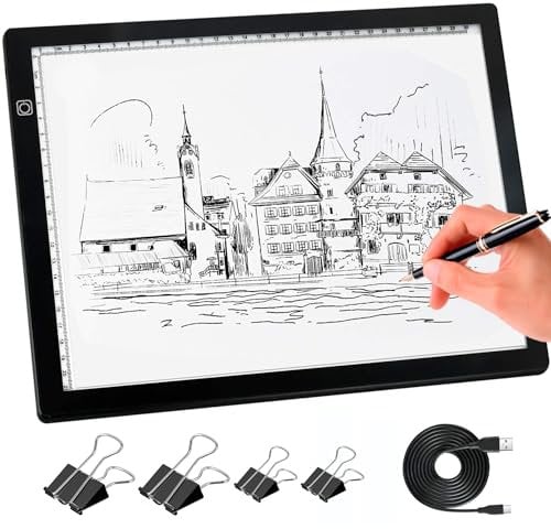 A4-Lichttafel, tragbar, magnetisch, Zeichentafel, Leuchtkasten für Zeichenblock, Skizzenblock, Lichttablett zum Nachzeichnen, Skizzieren