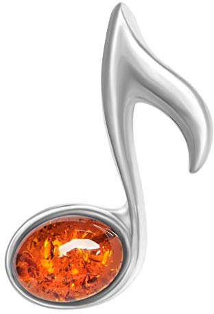 ANDANTE Premium Collection - Echter OSTSEE Bernstein Kettenanhänger in 925 Sterling Silber ** Note ** Zertifiziert - Gold des MEERES - Farbe Cognac