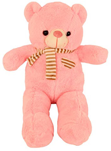 Boosns Peluche Géante Ours avec Foulard Cadeau Décor pour la Chambre Ultra Douce & Mignonne (Rose)