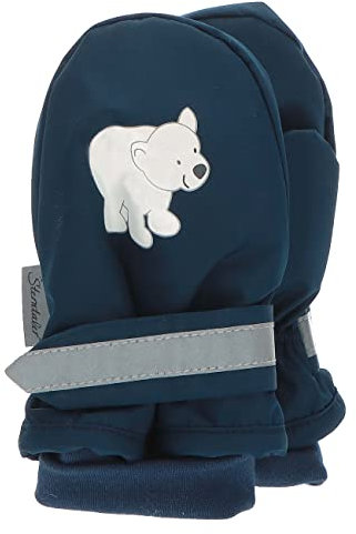 Sterntaler Unisex Kinder Daumen Eisbär Fäustlinge, Marine, 2