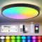 CANMEIJIA LED Ceiling Light, 12 Inch 24W Smart Ceiling Lights RGB Dimmable with Remote Control Bathroom Lights 3000-6500K 2520LM for Living Room Bedroom Kitchen Hallway Round