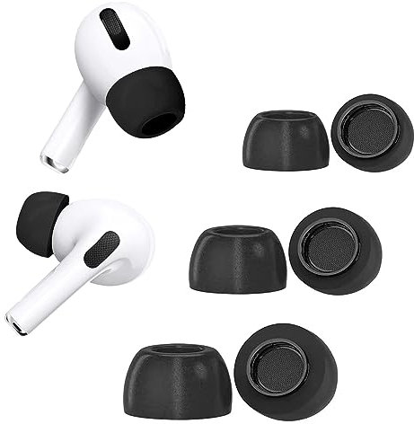 Ersatz-Ohrstöpsel für Airpods Pro mit Loch zur Geräuschreduzierung, Upgraded 3 Paar weiche Memory-Foma-Ohrstöpsel für AirPods Pro geeignet zum Aufladen (S/M/L, Schwarz)