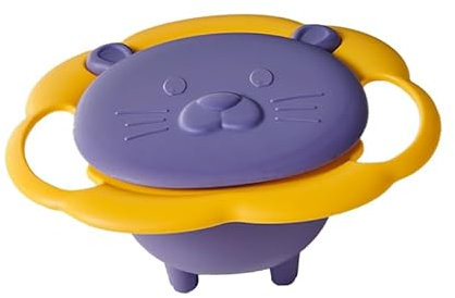 Bol Anti Renversement Bebe, Bol Bebe, Bol anti-fuite avec couvercle anti-déversement Bol Magique Durable avec Rotation à 360 Degrés, Assiette Bebe Vaisselle Bebe Bol d'alimentation