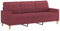 vidaXL Sofa 3 Sitzer, Couch für Wohnzimmer, Polstersofa mit Metallgestell, Loungesofa Sitzmöbel Stoffsofa Dreisitzer Wohnzimmersofa, Weinrot Stoff
