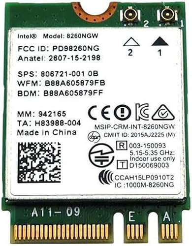 HighZer0 Electronics Wireless-AC 8260 Legacy Wi-Fi Adapter | 867Mbps WiFi with Bluetooth 4.2 | 2.4GHz & 5GHz Network Card | 8260NGW